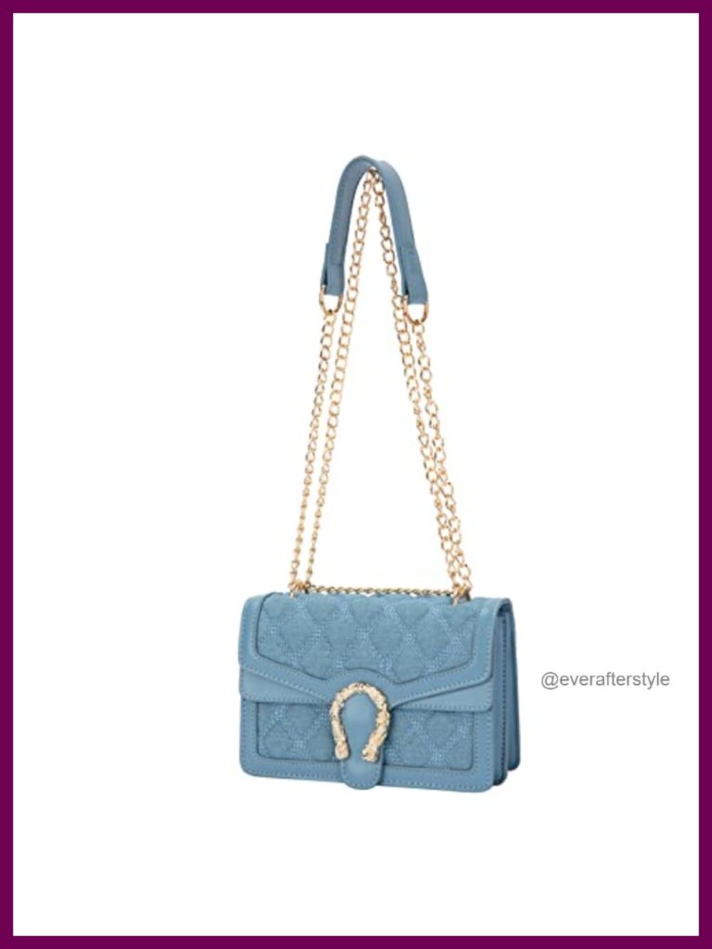 Chain Strap Shoulder Bag PU Leather Crossbody Messenger Purse for Women
